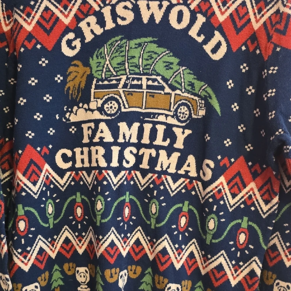 Nationa Lampoons Christmas Vacation Griswold‎ Sweater - Blue and Red